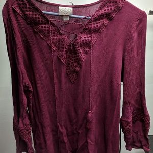 Crochet accented purple blous